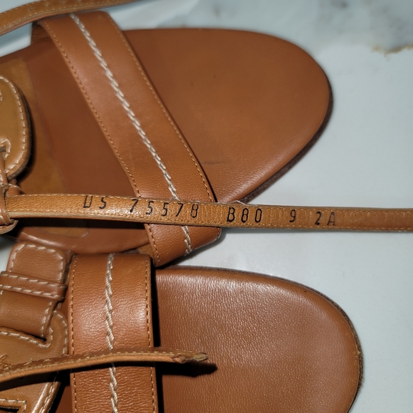 Salvatore Ferragamo tan F wedge shoe - Picture 7 of 9